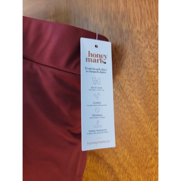 NWT - Women's Honey Mark Sugar Swim Skort w/ Pockets - Terracotta - Sz: 5XL - Picture 2 of 4